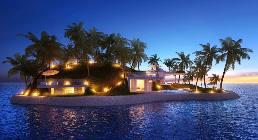 The new private islands each feature a garden, a pool and a beach, and can be tailored to meet the needs of the client
