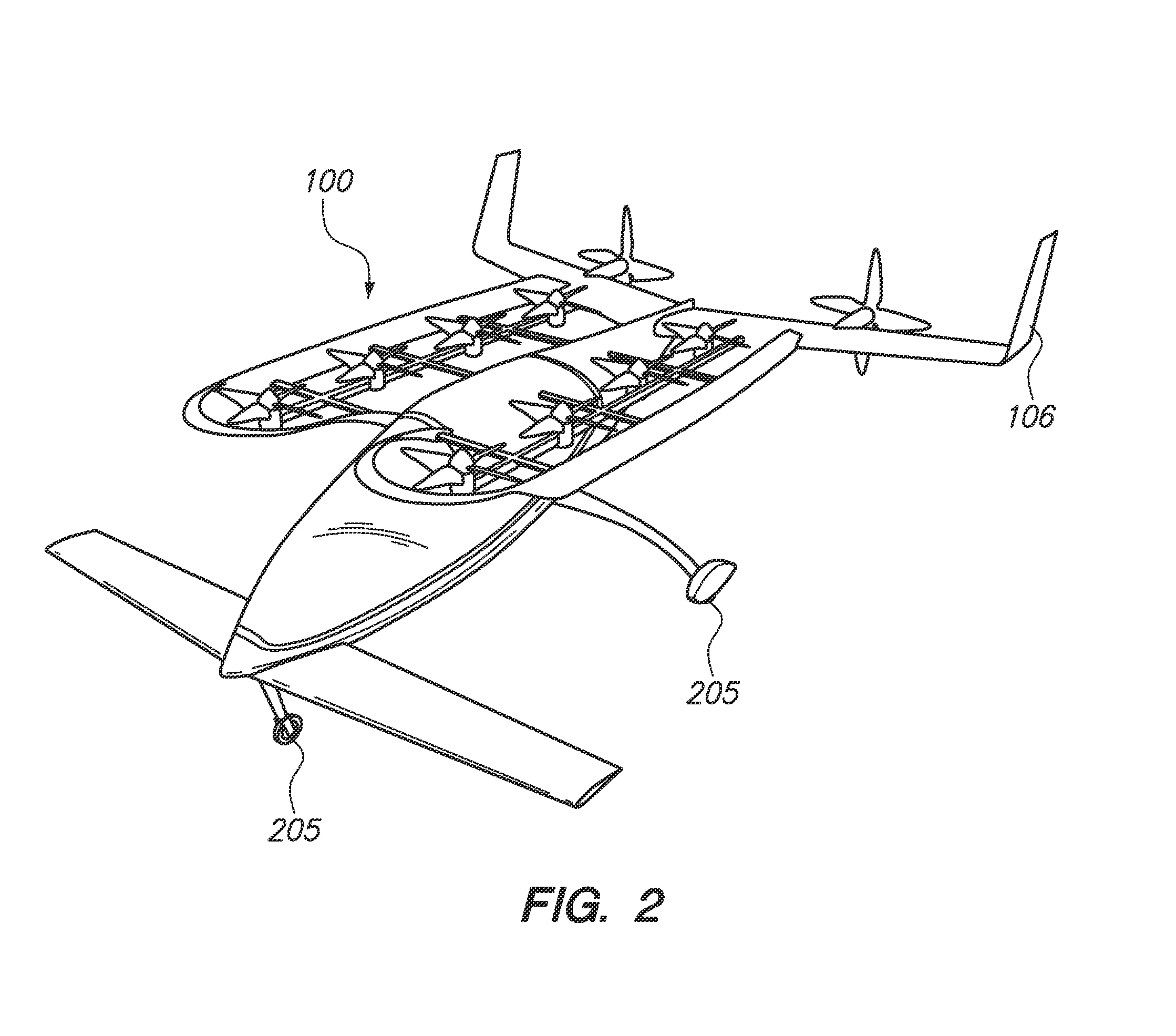 Artist's drawing of the VTOL aircraft from the front