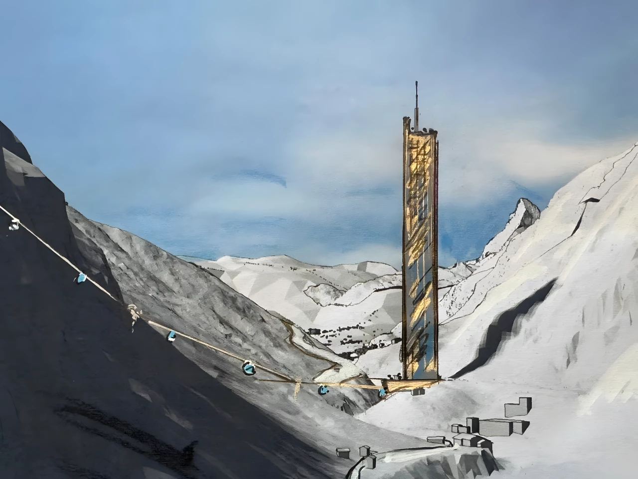 Lina Peak is an ambitious skyscraper that's slated for a remote Swiss village and will rise to a height of 260 m (853 ft)