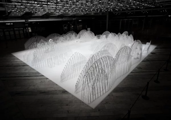 “80 Sheets of Mountains” created by guest designer Oki Sato (Photo: Stockholmsmässan)