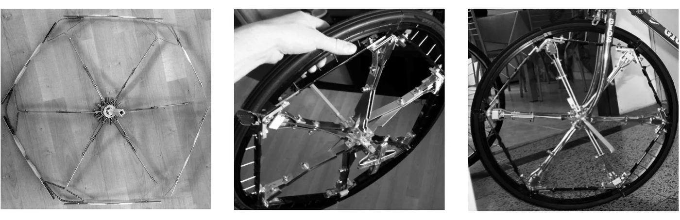 Some of the prototype wheels created during the development of the Evolve wheel