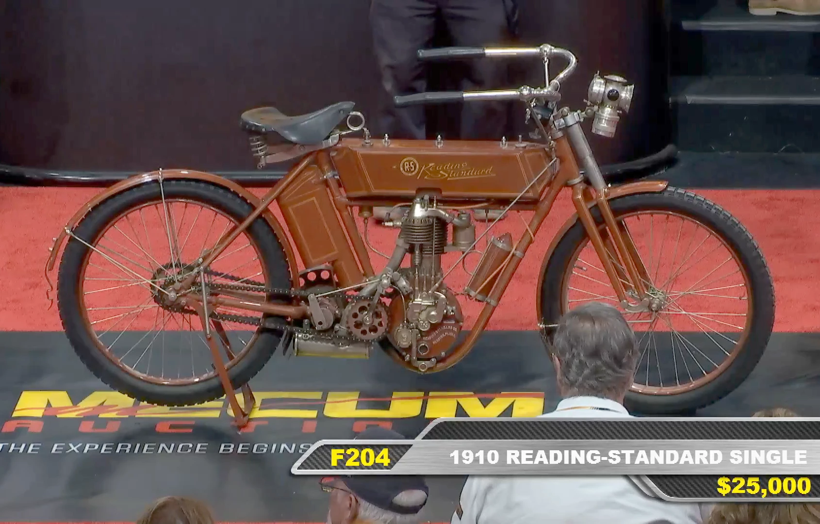 1910 Reading-Standard Single | High Bid: $25,000 | Estimate: $40,000 - $50,000 | Auctioneer: Mecum | Lot F204 | Auction Description