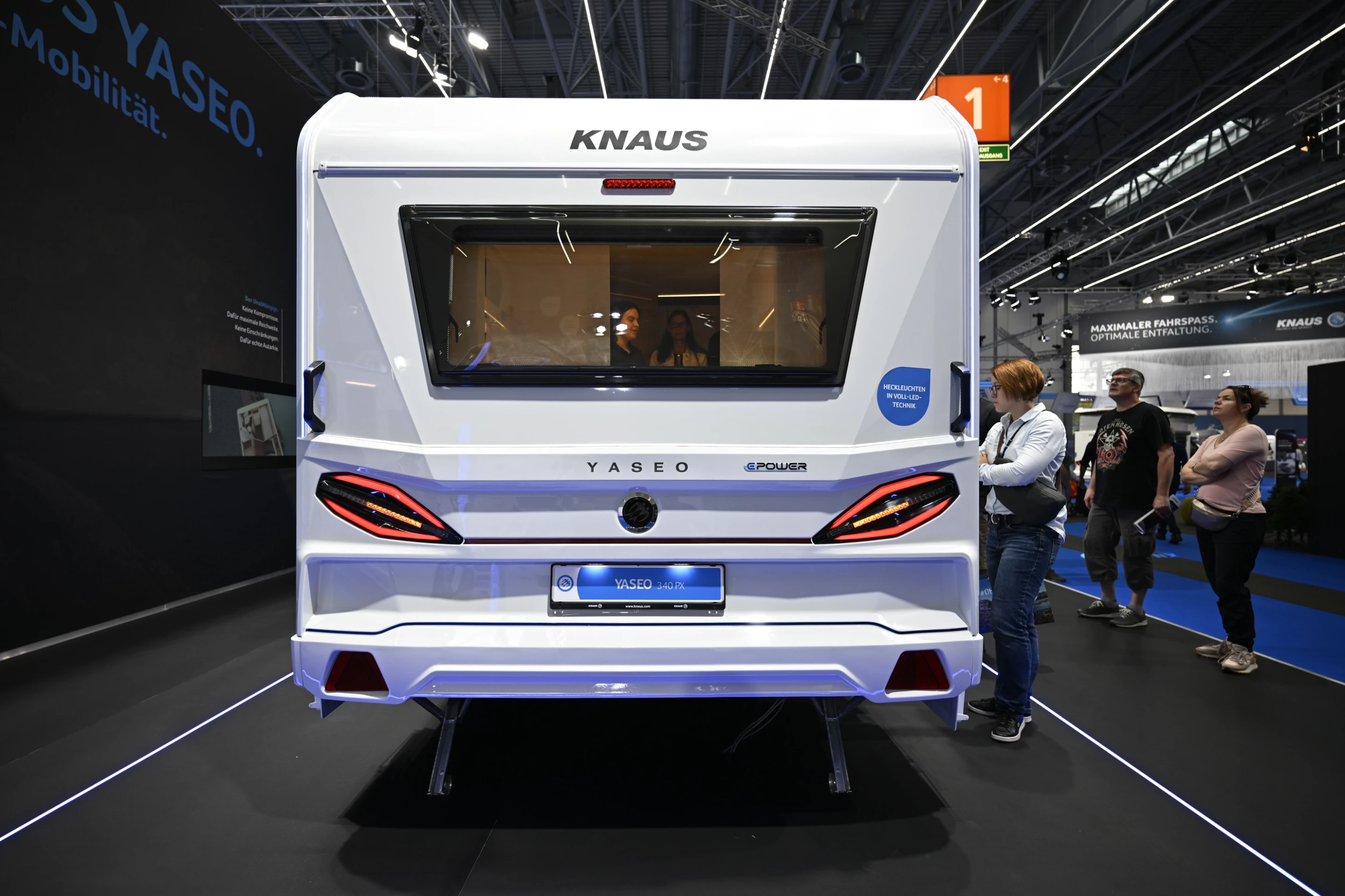 Knaus shows a sleek, new "Cateye" LED lighting signature at the rear of the Yaseo