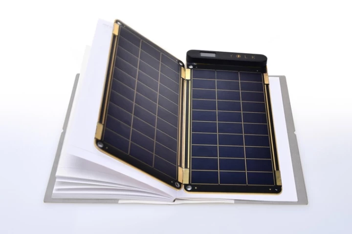 Solar Paper's panels are thin enough to slot between the pages of a notebook