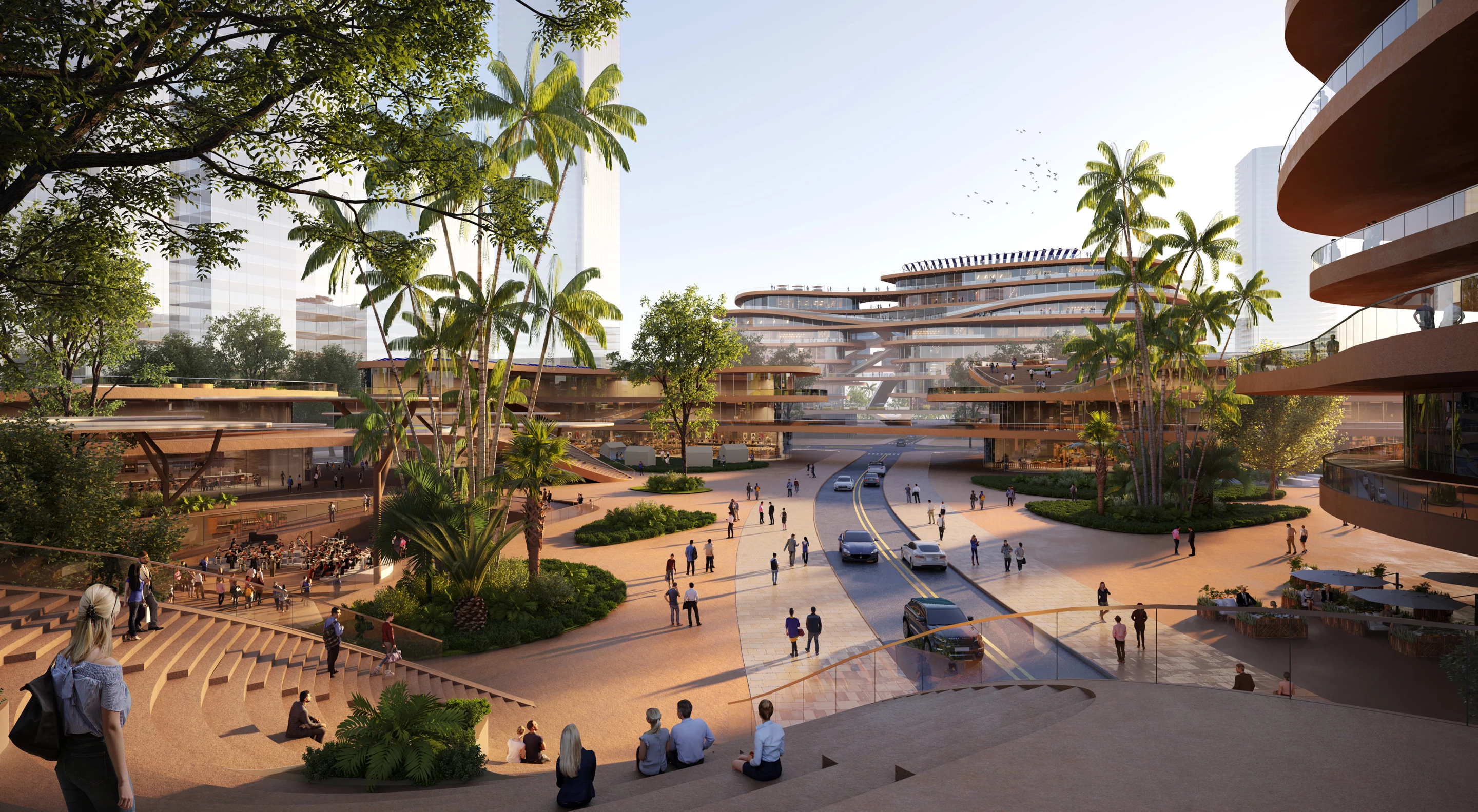 Though Shenzhen Terraces will feature some roads, the layout is designed to be pedestrian-friendly