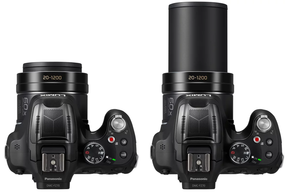 The Panasonic Lumix DMC-FZ70 boasts a 60x zoom lens with a 35-mm format focal length equivalent of around 20-1,200-mm