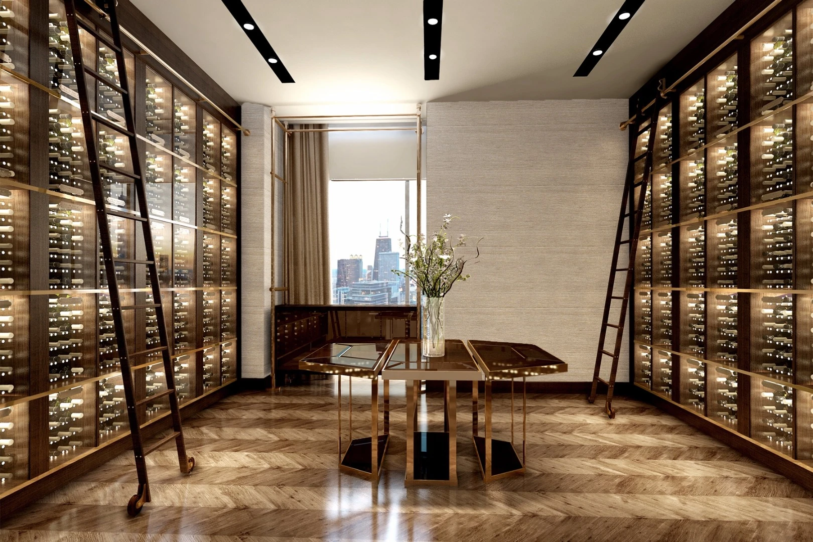 Residents at the Vista Tower have access to a wine storage room