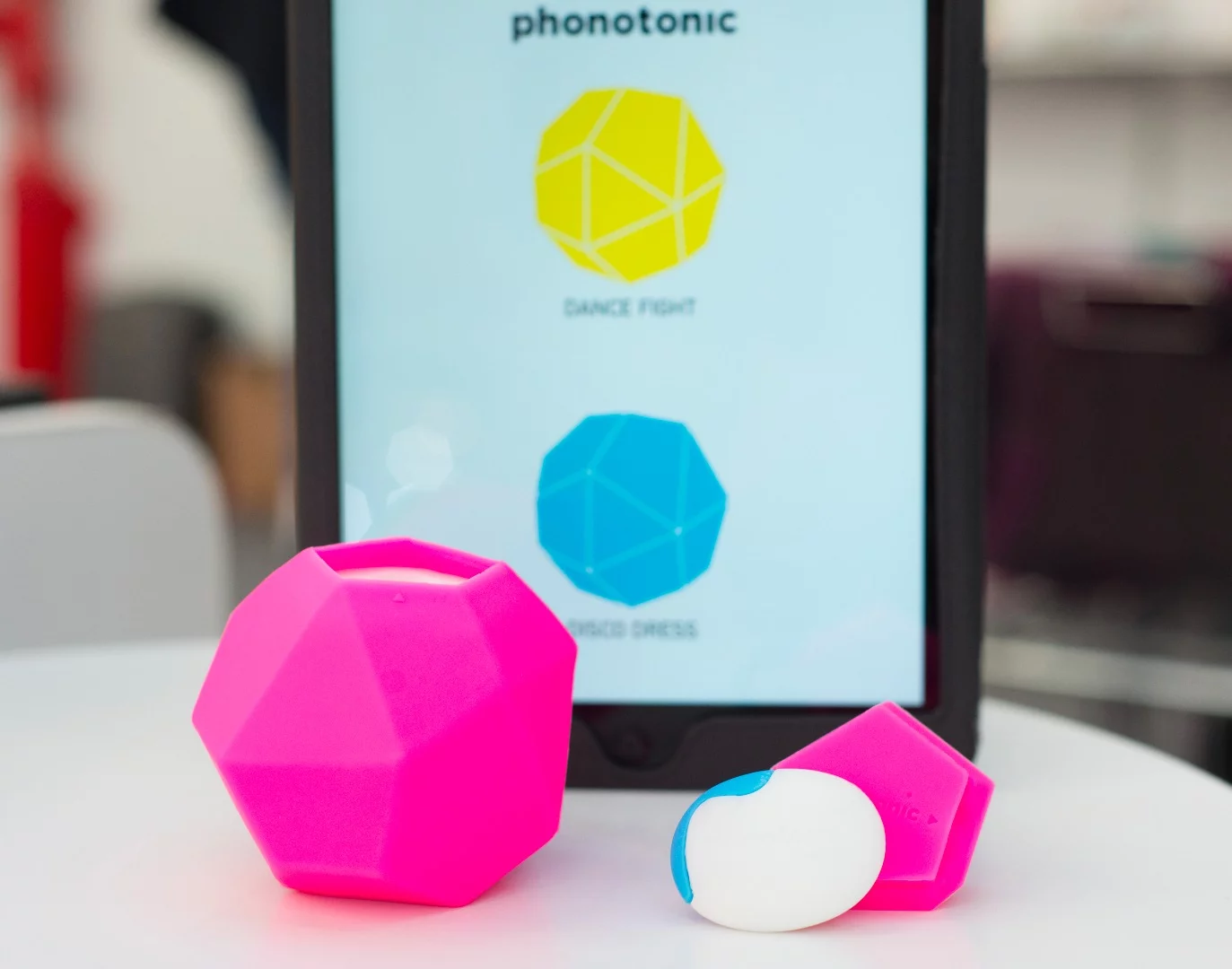 Phonotonic is an smart object which connects to an iOS or Android app to turn movements into music