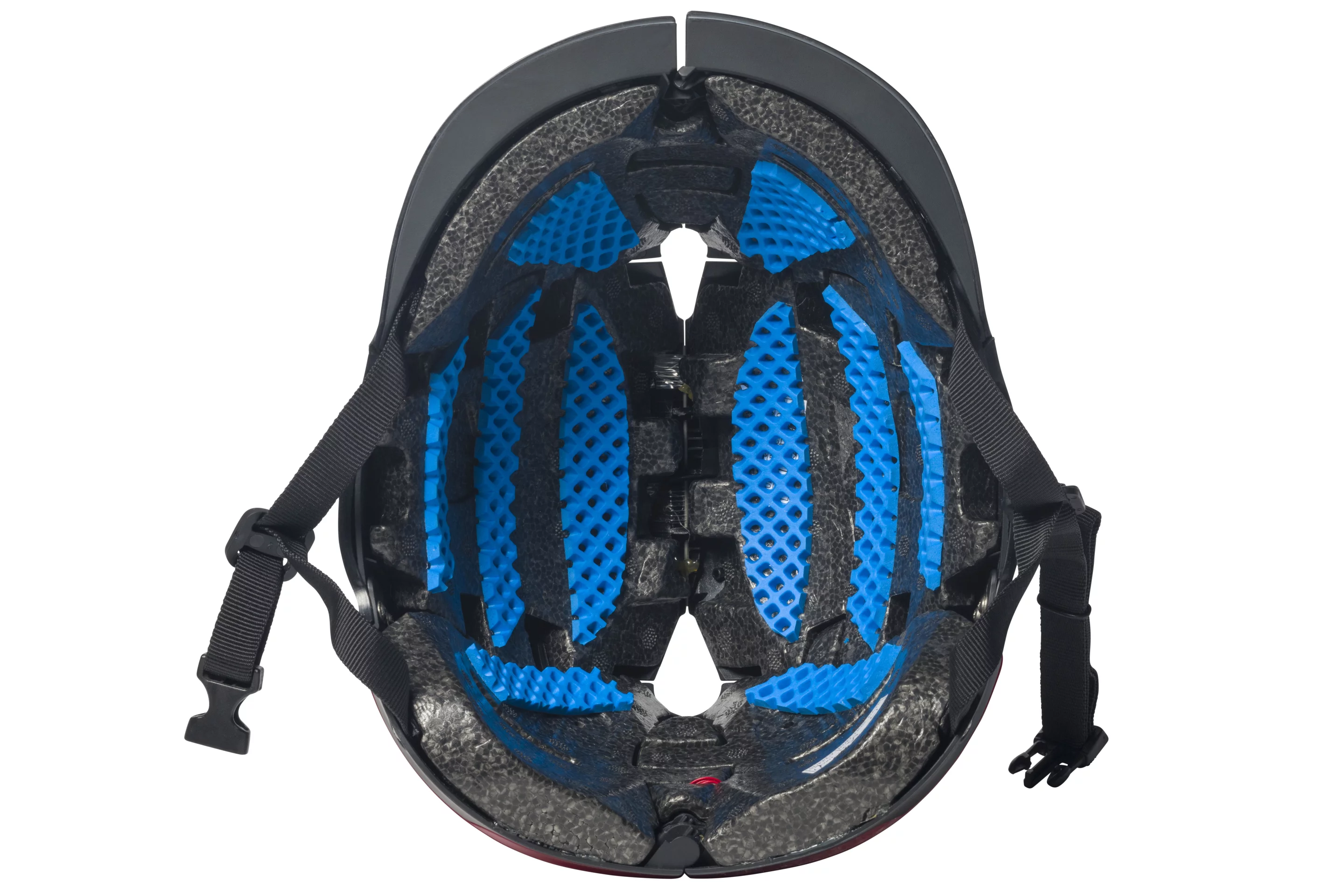 The helmet's Energy Reduction Technology (ERT) system uses polymer pads to mitigate rotational forces on impact