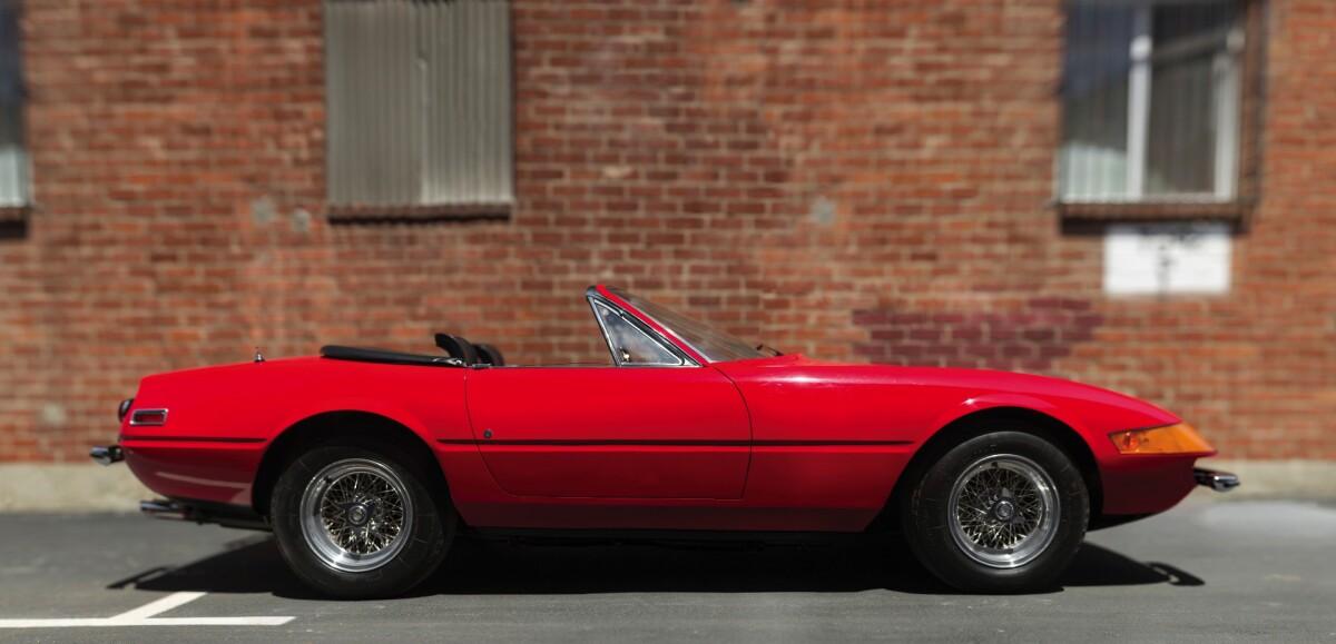 With the highest estimate of six Ferrari 365 GTB/4 Daytonas up for grabs at Monterey this year, this 1972 Ferrari 365 GTB/4 Daytona Spider was the only Spider among them, and hence estimated at three times the Berlinetta's price – one of the reasons so many people have cut the top off their 365s over the years – at between $3,000,000 and $3,500,000. It sold for $2,750,000