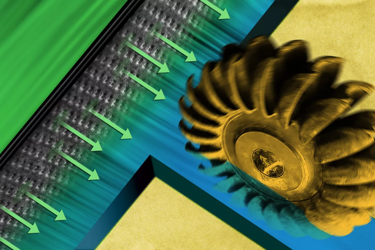 A new study conducted at MIT suggests that tweaking the size of a costly membrane could help make pressure-retarded osmosis much more competitive (Image: Jose-Luis Olivares/MIT)