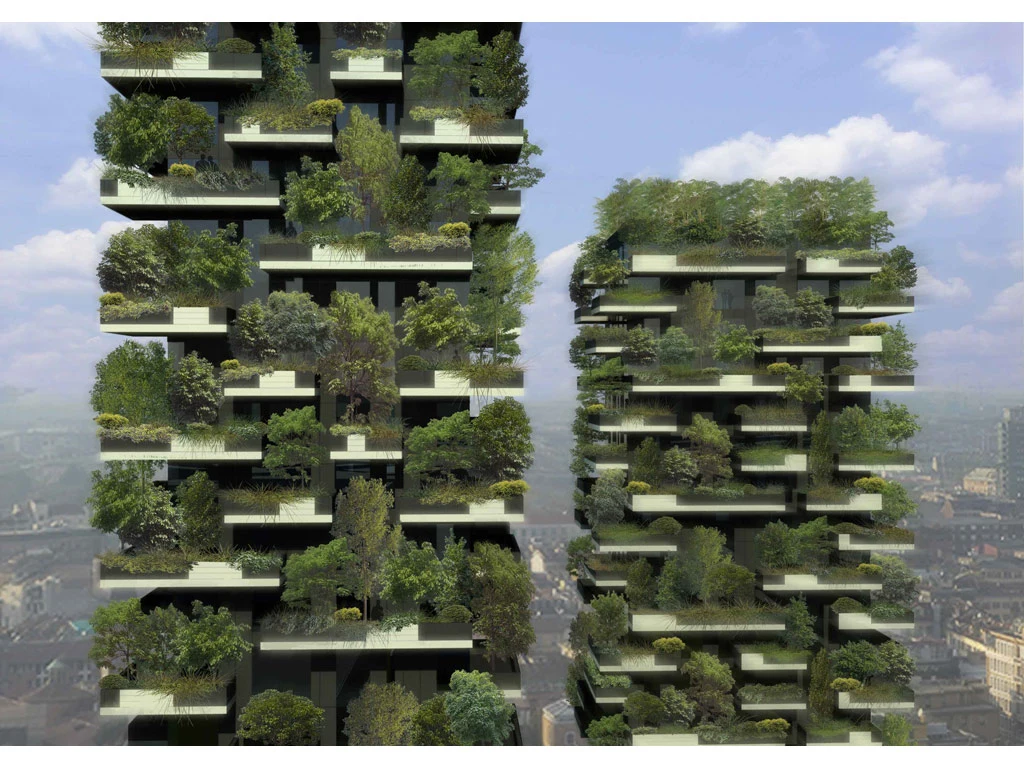 Bosco Verticale is a planned 10,000 square meter urban forest, which will grow upwards. (image from Stefano Boeri)