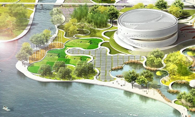 Binhai Eco City is a joint Chinese-Singaporean project