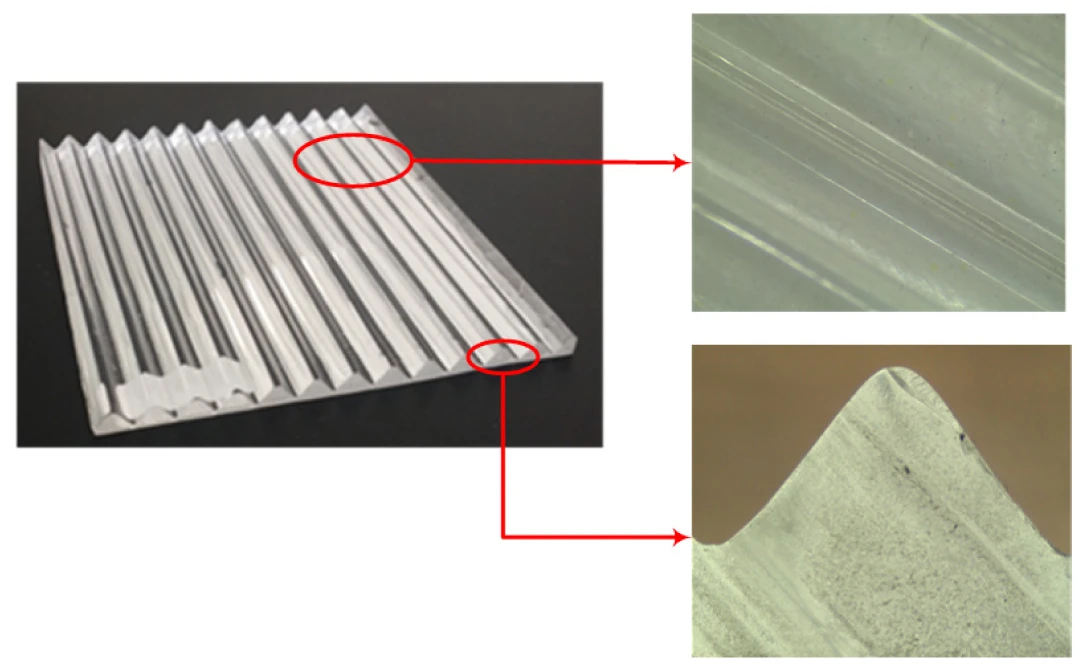 One of the sunlight-redirecting panels