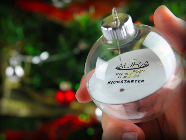 The Aura LED ornaments are completely wireless, making trimming the tree easy