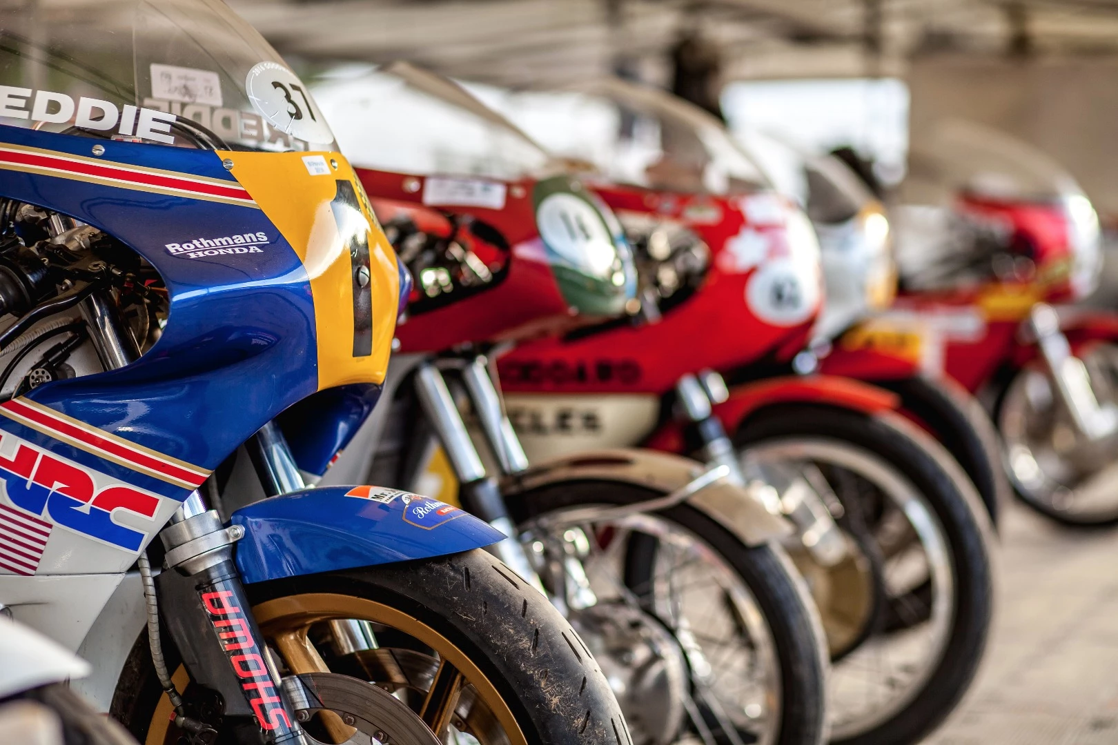 Some of the bikes on display at the Goodwood Festival of Speed this year