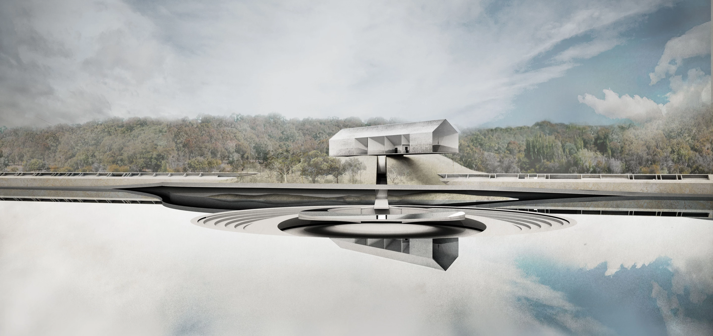 Other Architects' concept for the Australian Prime Minister's official residence, called "A House That Floods"