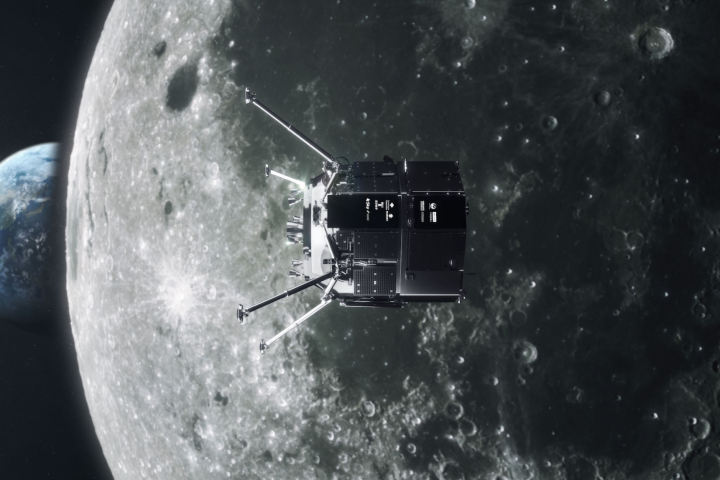 Artist's concept of Hakutro-R in lunar orbit