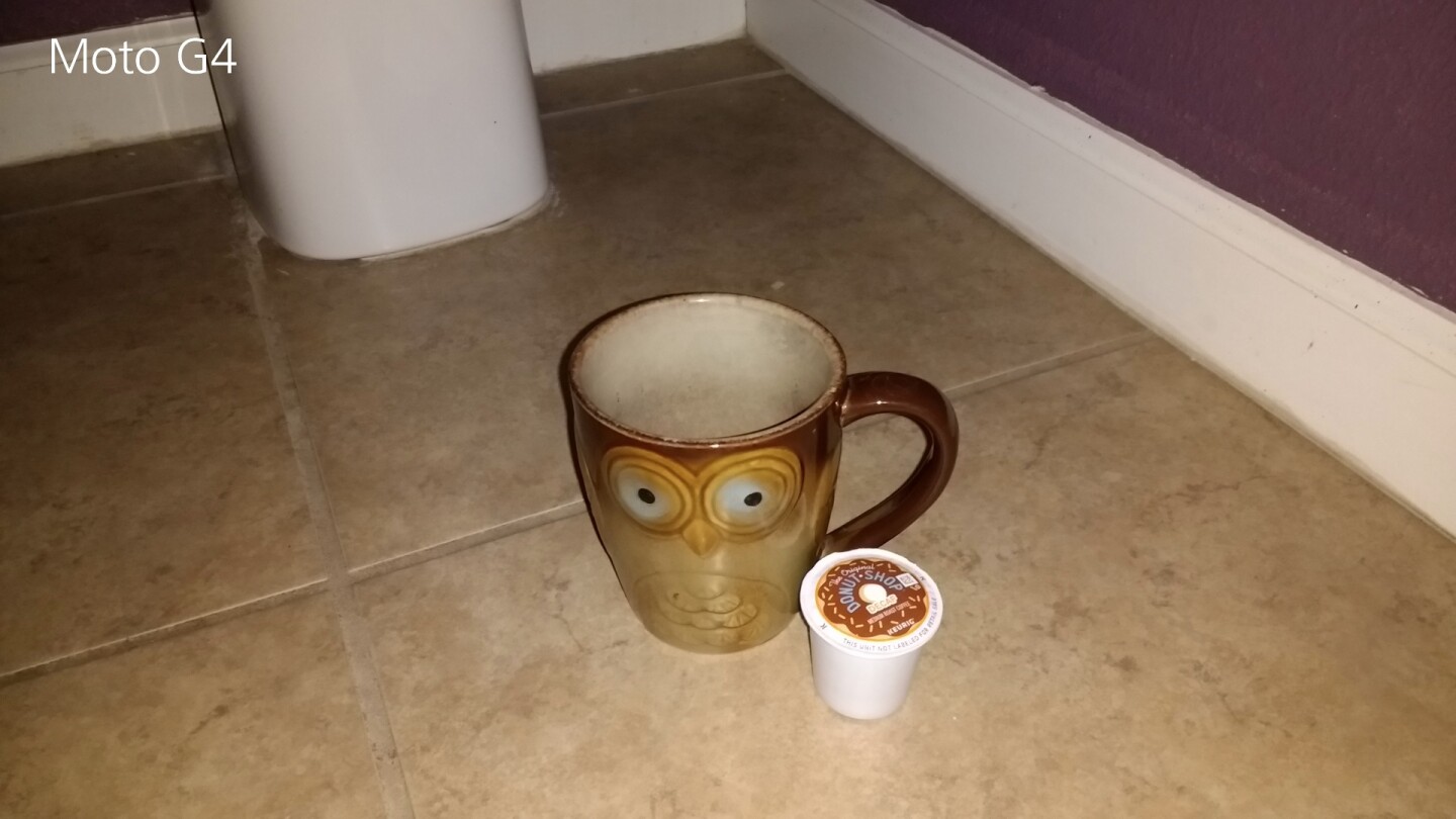 Moto G4 camera sample (indoors, poor lighting with flash)