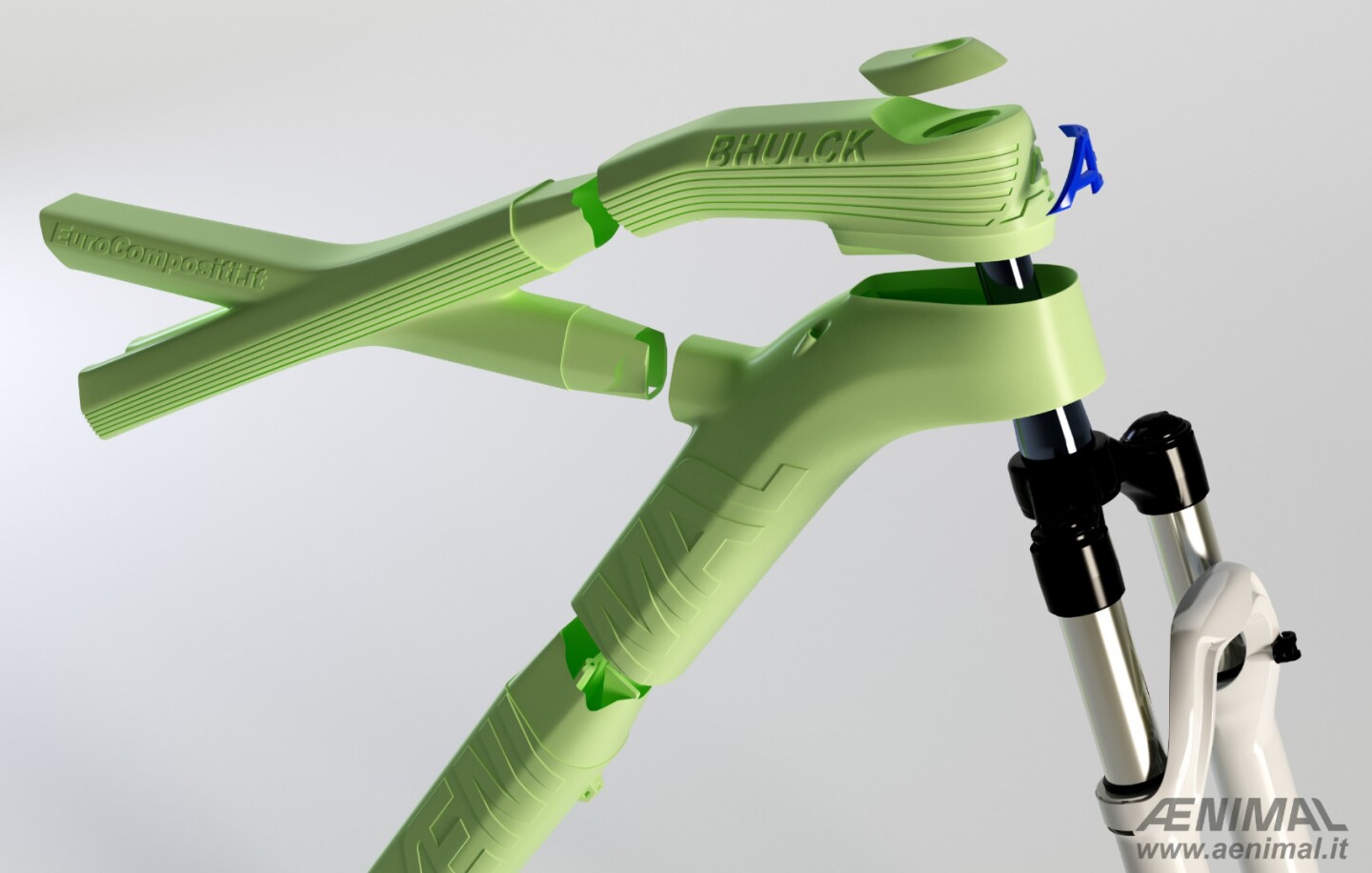 The Aenimal Bhulk frame is made from individually-printed components that are then slotted/bonded together