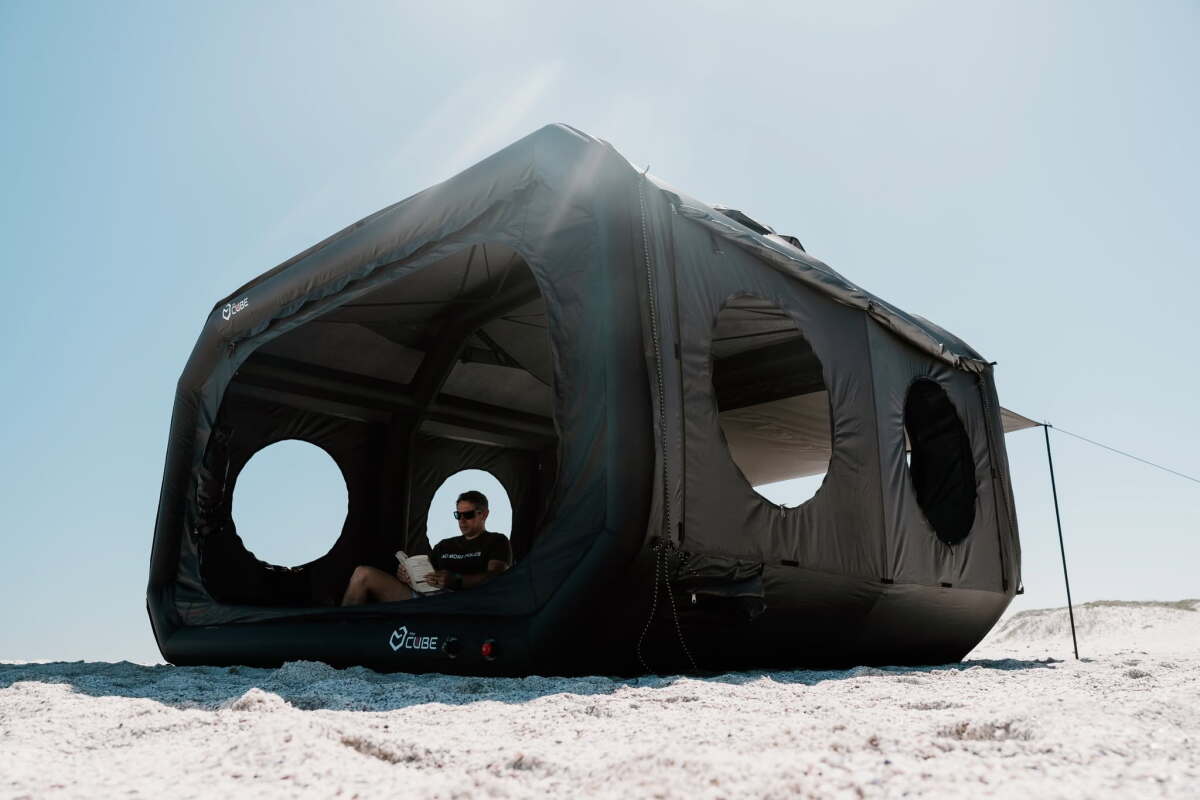 4-min turbo-inflatable cubic camp castle is now available in the USA