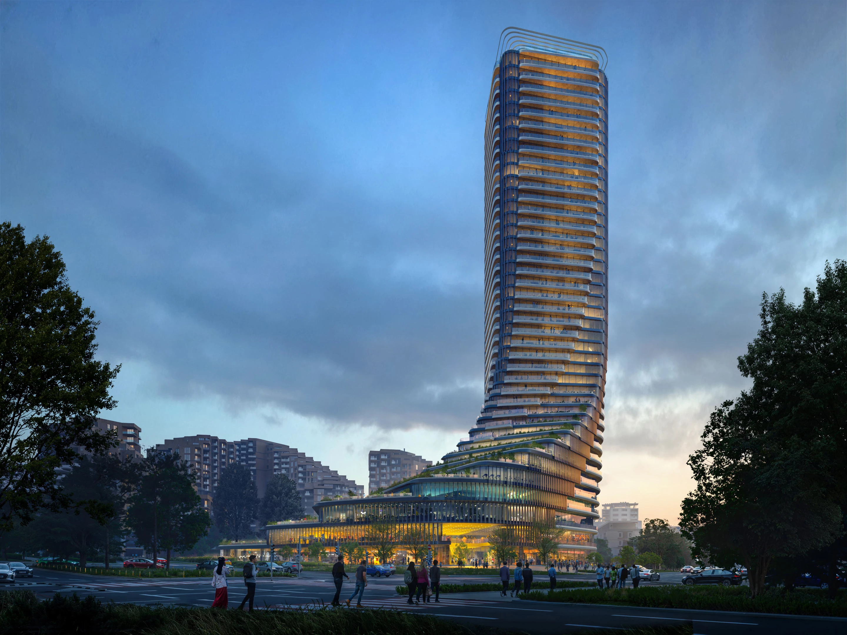 According to Zaha Hadid Architects, the Cityzen Tower's overall form is partly inspired by the local topography