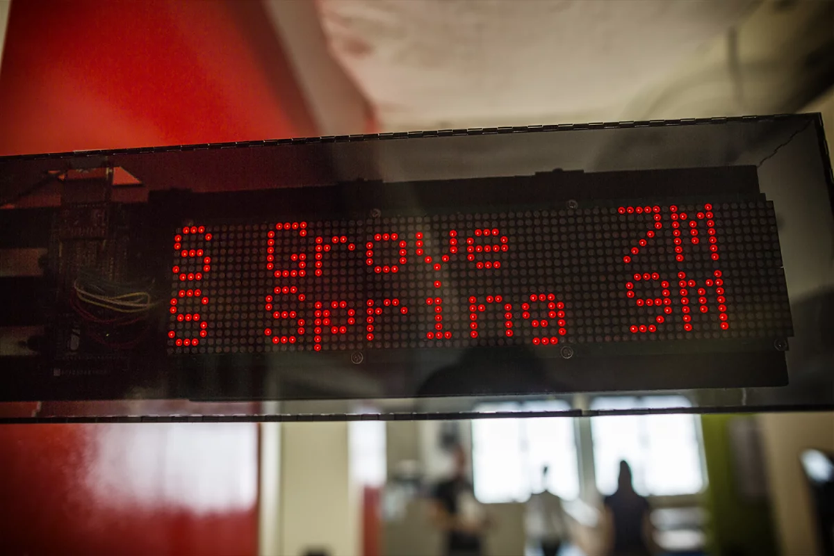iStrategyLabs has created a sign that displays commuter information in its offices
