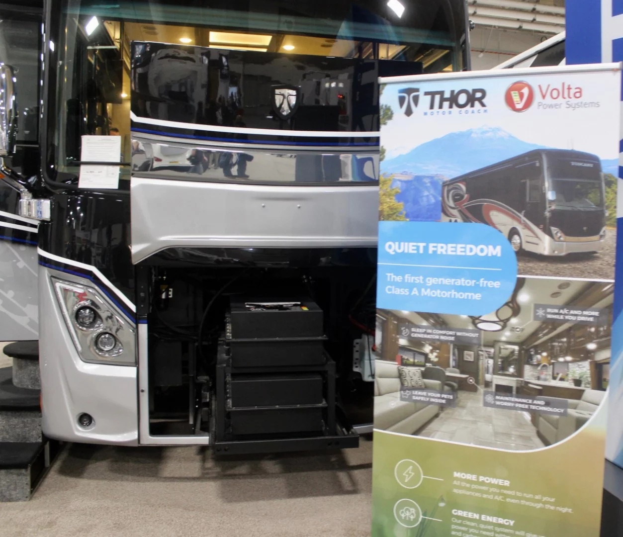 Thor and Volta Power Systems present what they call the first generator-free Class A motorhome