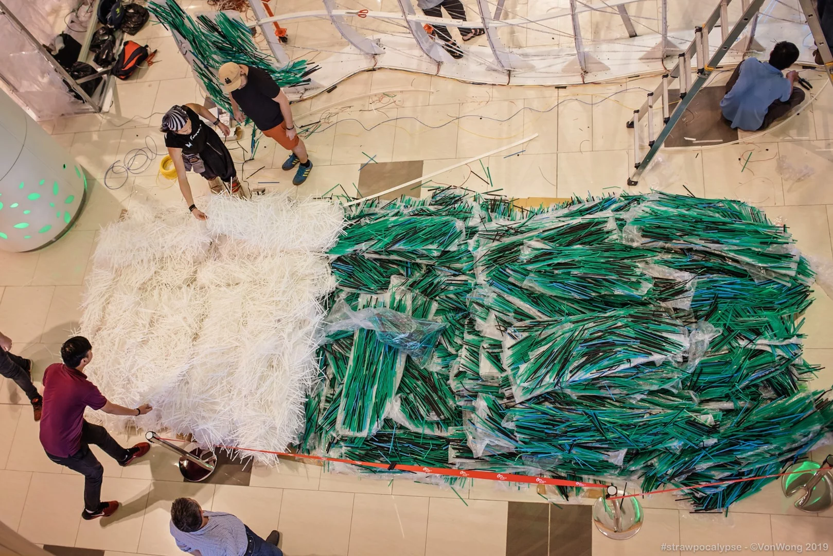 Construction of the Strawpocalypse installation