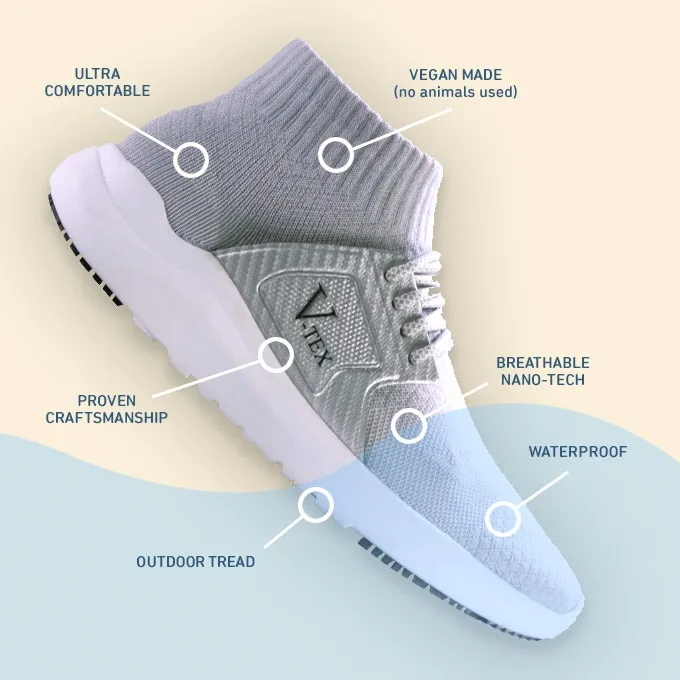 V-TEX patented technology delivers shoes that are extremely lightweight and are protected by a 360 degree waterproof breathable membrane