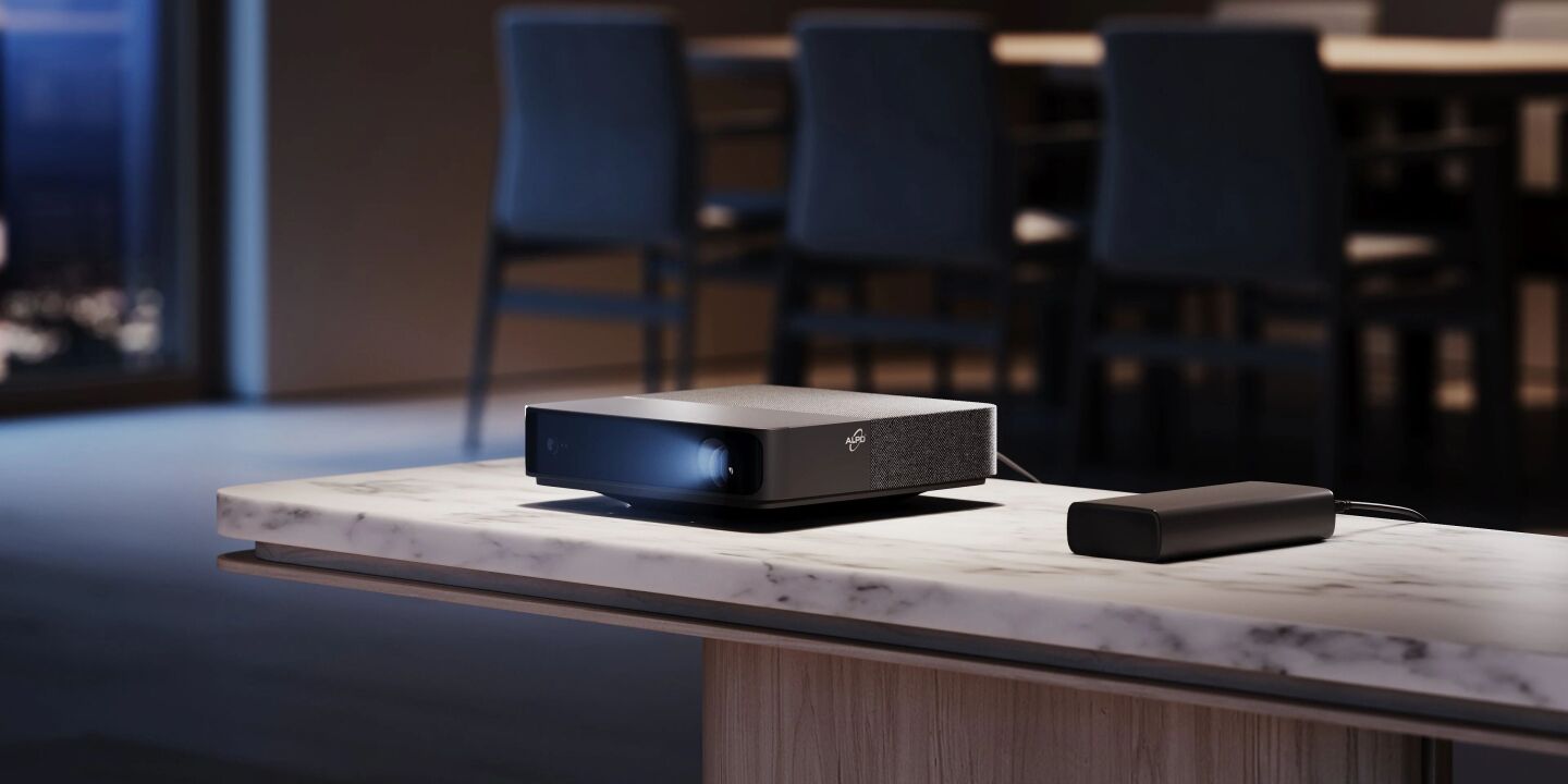 Power is delivered via USB-C, which could be an included mains adapter or a portable batterybank