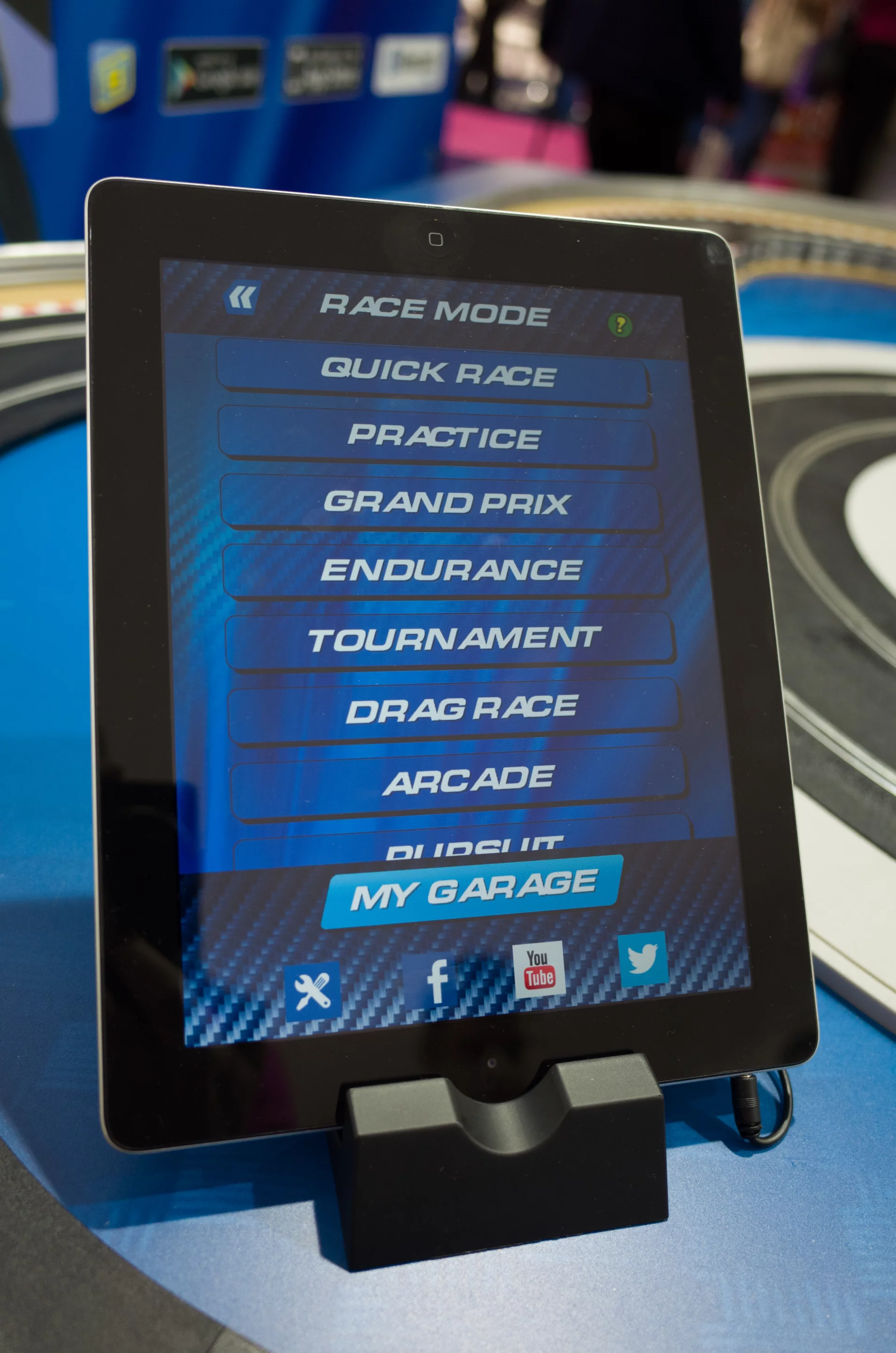 Race modes which can be selected on Scalextric RCS include quick race, practice, Grand Prix, endurance, tournament, drag race, arcade and pursuit