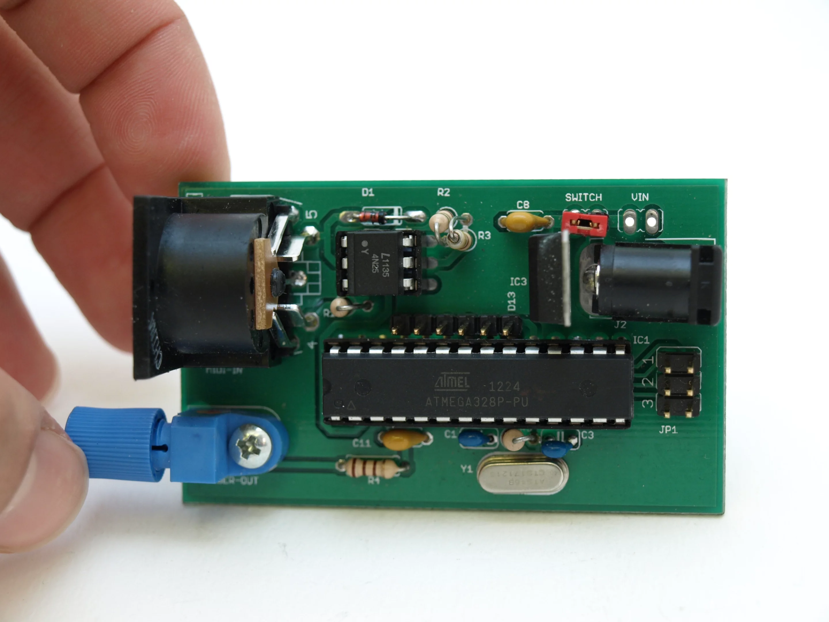 Top view of the custom interrupter board