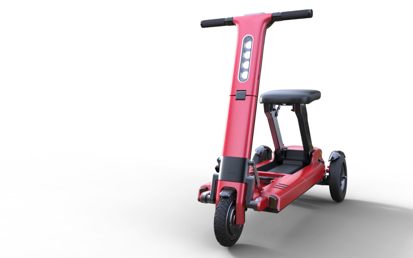 Relync folding, sitatop threewheel smart scooter eats up city miles