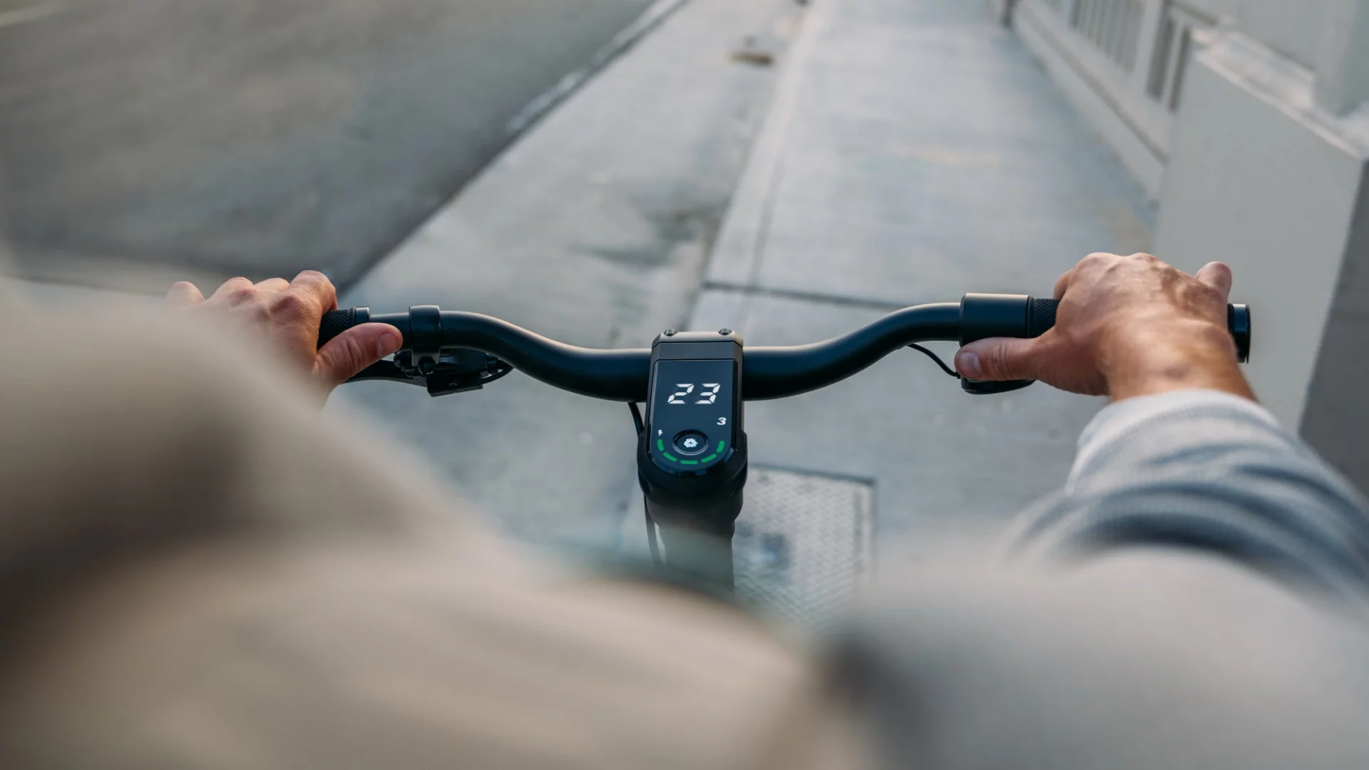 The Rev scooter features an LED display in the center of the handlebars