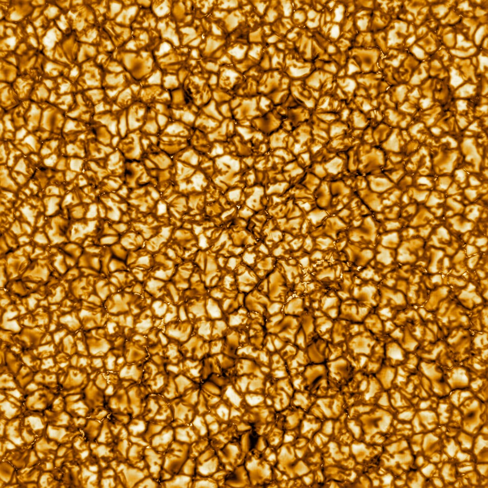 The Sun's surface – this image covers an area of 36,500 × 36,500 km (22,600 × 22,600 miles)