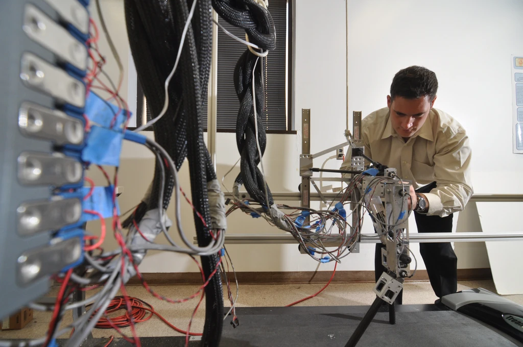 AMBER 2 being tested on a boom to support its structure
