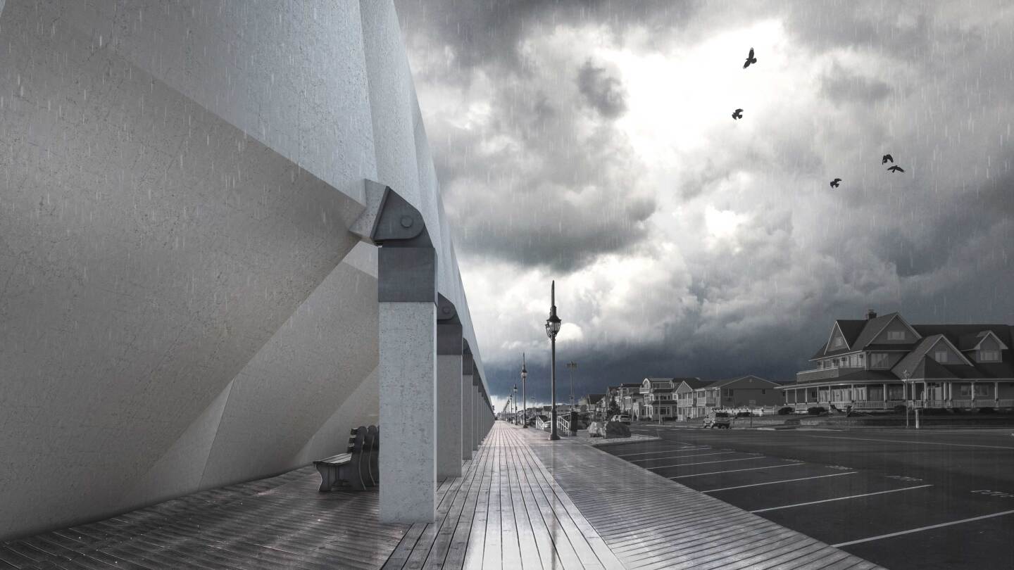 During storms, the shells would be angled toward the ocean