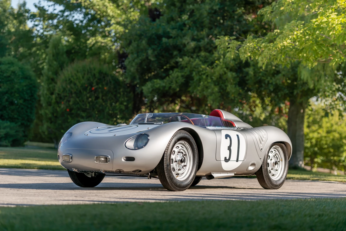 This 1959 Porsche 718 RSK Werks will go to auction as Lot 344 at RM Sotheby's on Saturday, 20 August 2022 with an estimate of between $4,800,000 and $5,200,000