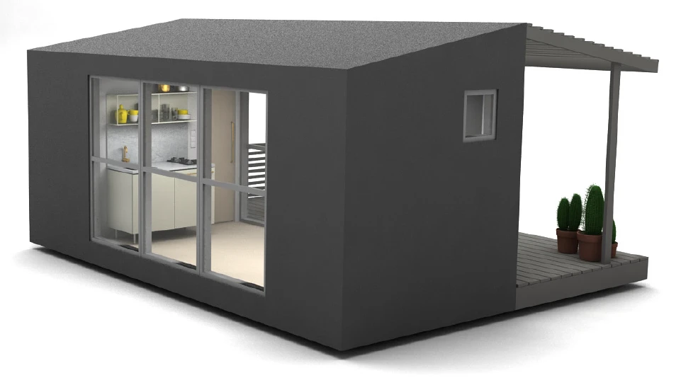 A rear-corner view of the Mini House Long (Image: Jonas Wagell)