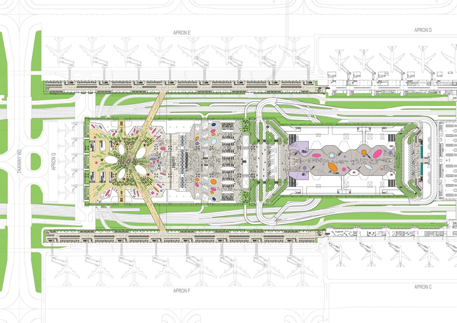 The project includes the delivery of a new terminal building, boarding gates, concourses, a multi-function building and transport infrastructure