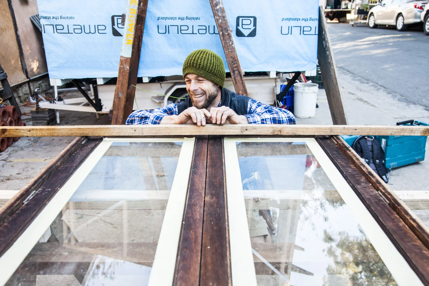 The original plan was to build a fully-functioning house, but Galletly soon realized that the 1.8 x 2.4 m (6 x 8 ft) box trailer he was using as a base was just too small (Photo: Alicia Fox Photography)