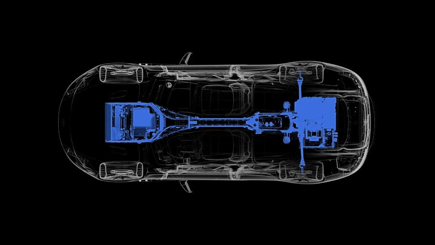 Diagram of the electric powertrain of the upcoming Rapide E