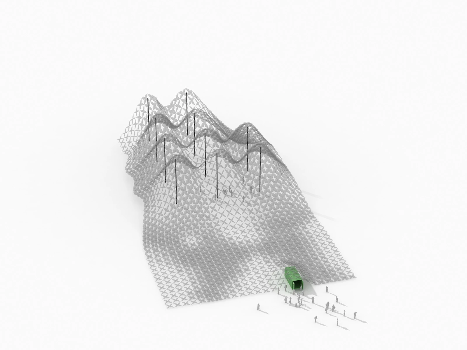 The Mobile Cultural Mobilizarte is a three-part inflatable portable pavilion