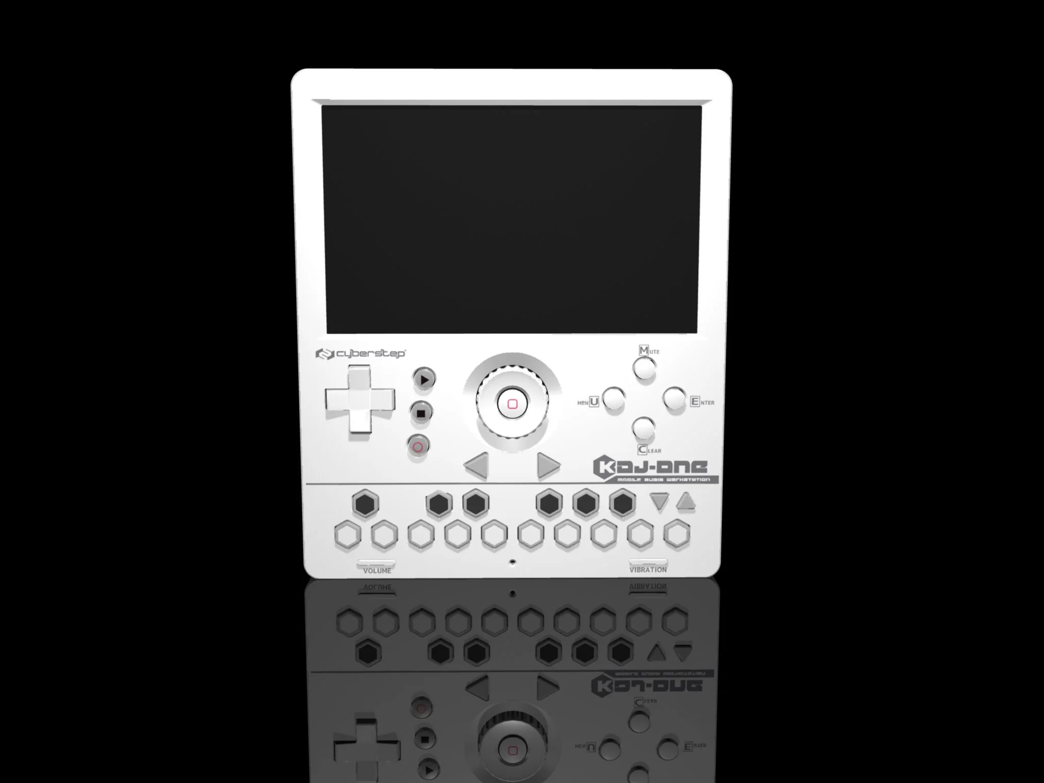 Render of the KDJ-ONE portable, handheld digital audio workstation