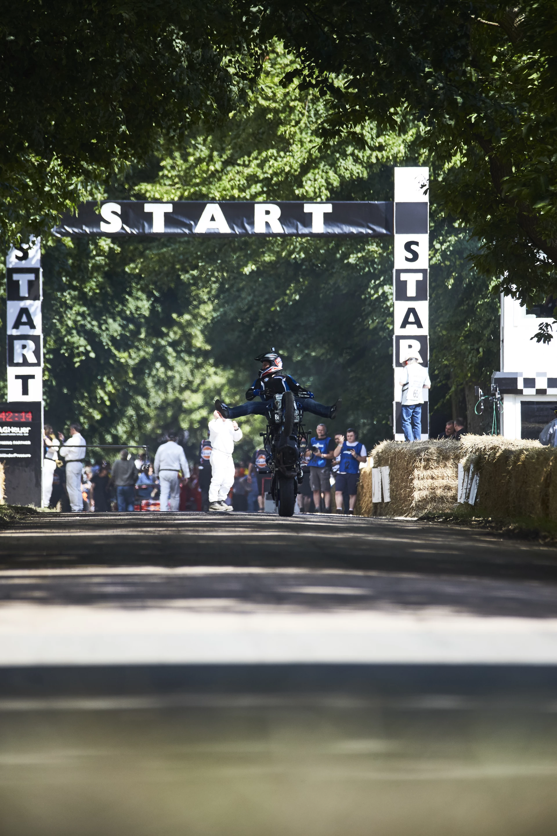Wheelies and stoppies were the order of the day at Goodwood