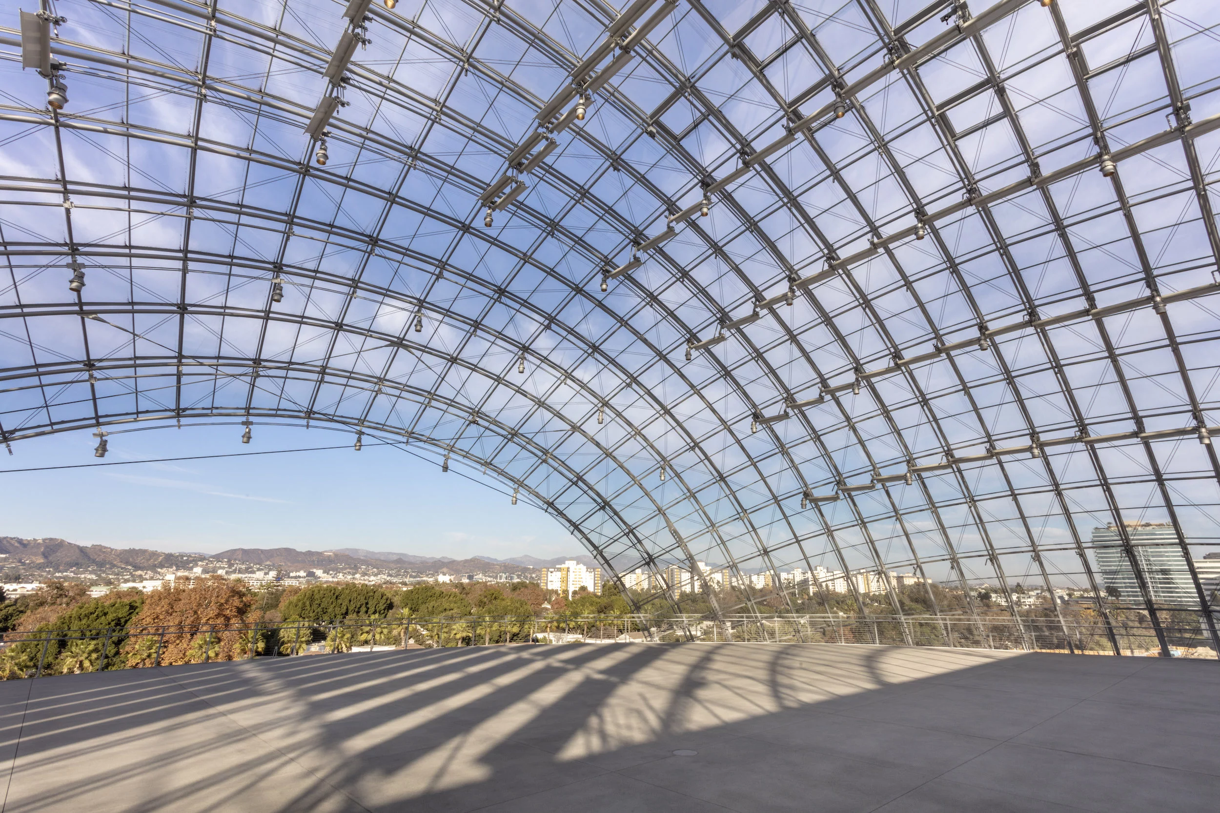 The Academy Museum of Motion Pictures' Sphere is topped by a viewing point