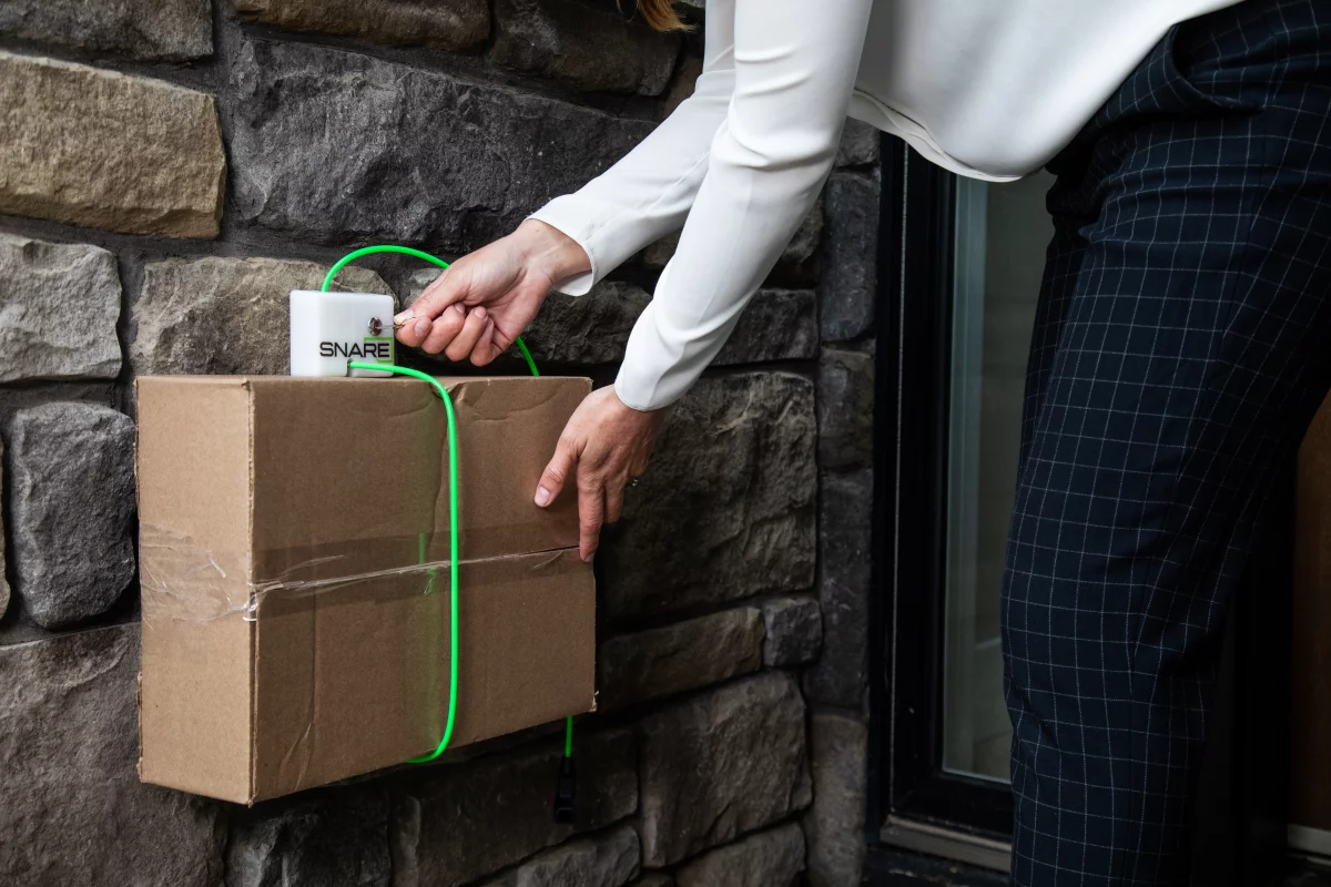 The Snare Parcel Protection system is presently on Kickstarter