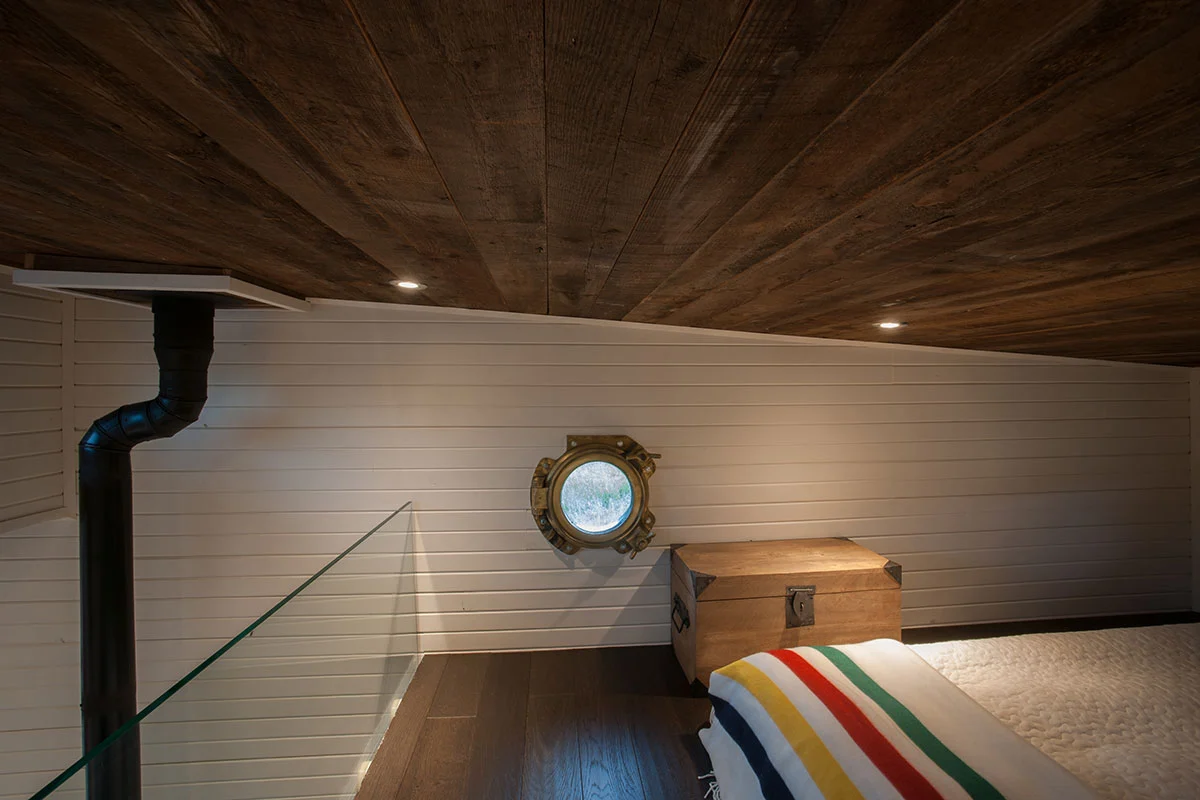 Another shot of the bedroom in the Greenmoxie Tiny House