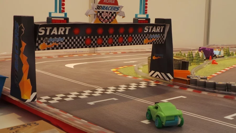 3DRacers is a car racing game for which the cars are 3D printed and controlled via smartphone